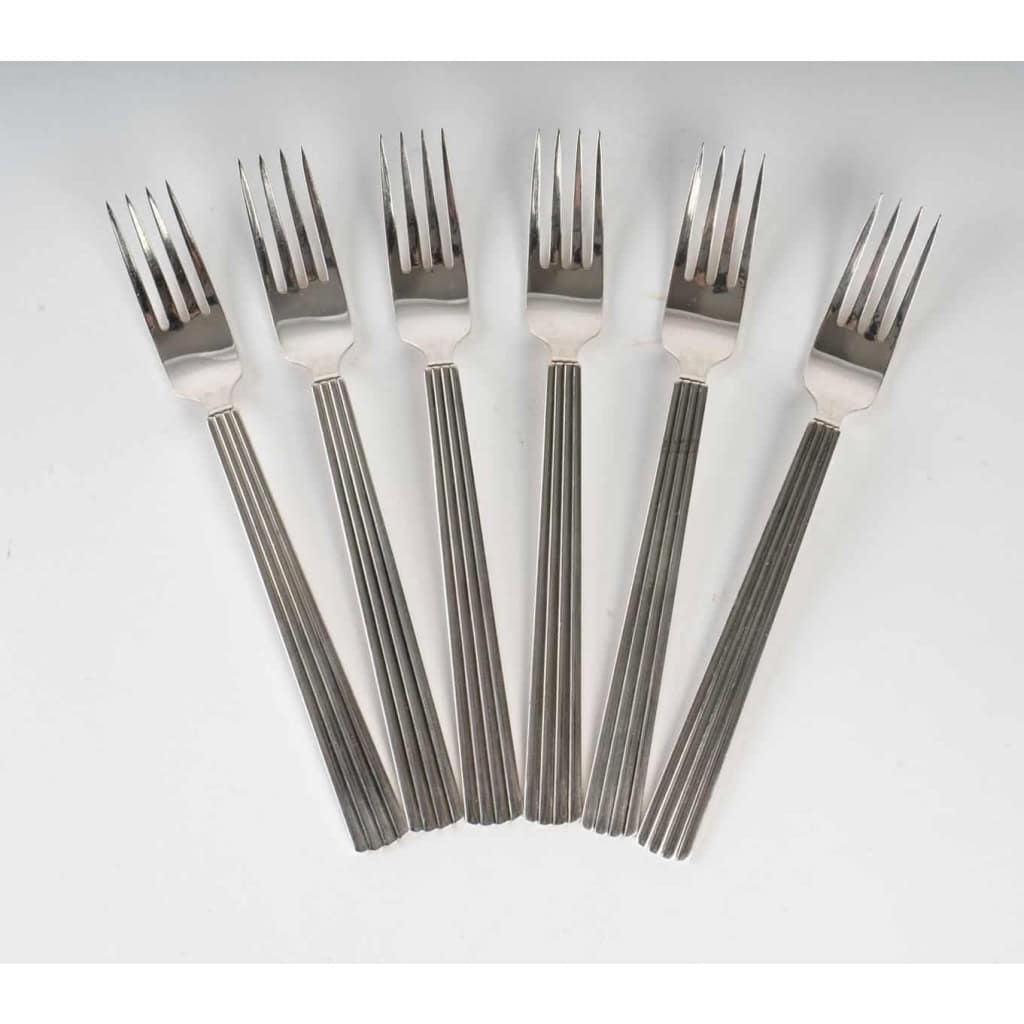 Ménagère « Bernadotte » argent massif de Georg Jensen – 24 pièces | Biron Ménagère "Bernadotte" argent massif de Georg Jensen - 24 pièces