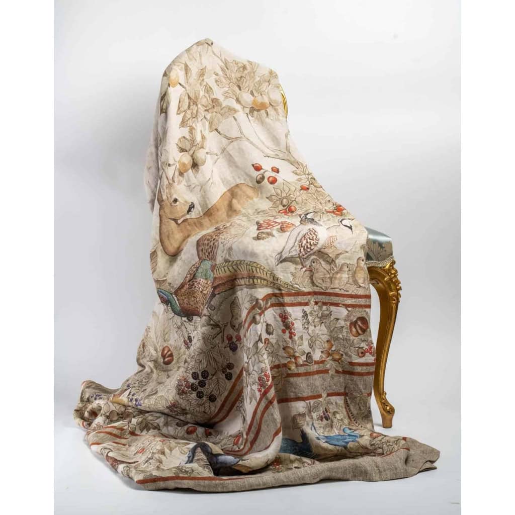 Tissu en lin « animaux de la forêt » | Biron |||||||