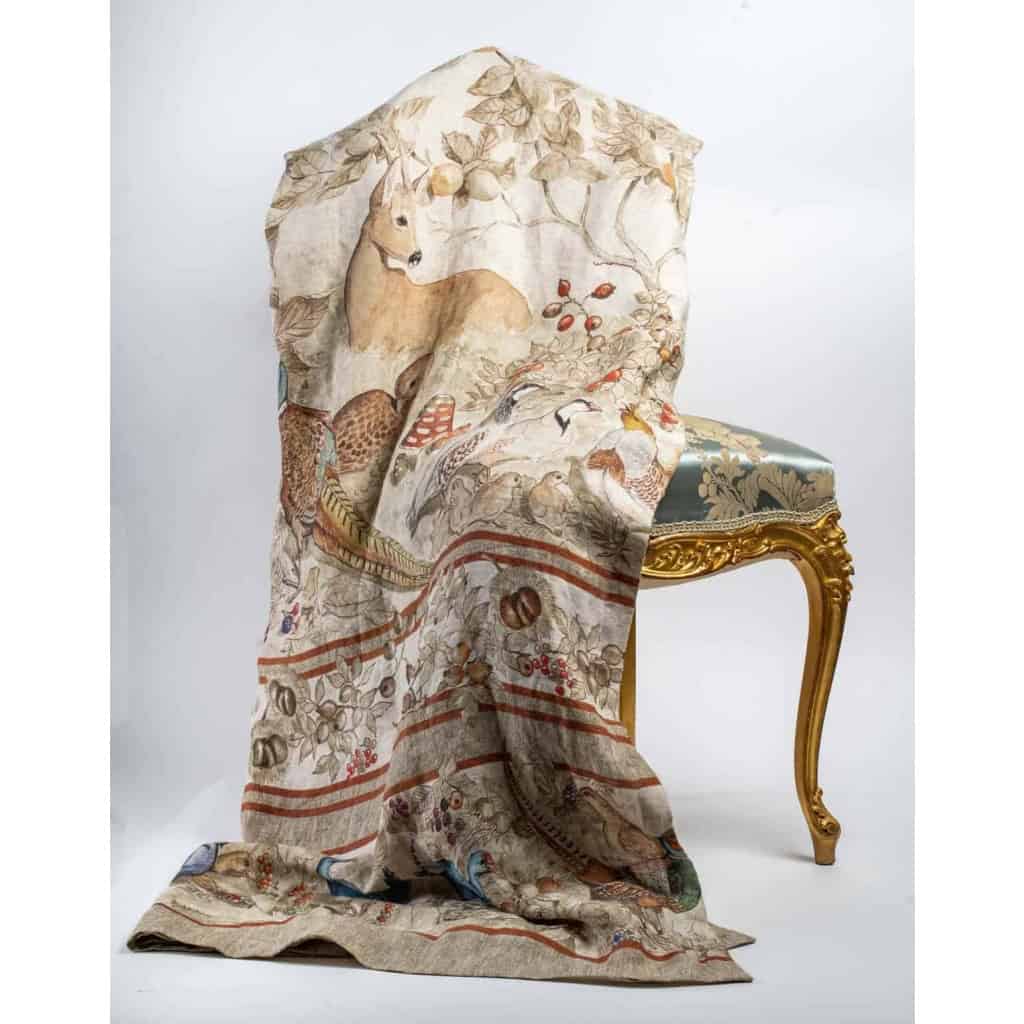 Tissu en lin « animaux de la forêt » | Biron Tissu en lin "animaux de la forêt"