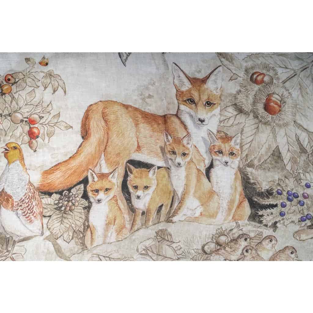 Tissu en lin « animaux de la forêt » | Biron Tissu en lin "animaux de la forêt"
