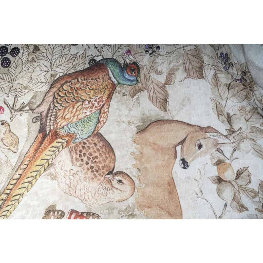 Tissu en lin « animaux de la forêt » | Biron Tissu en lin "animaux de la forêt"