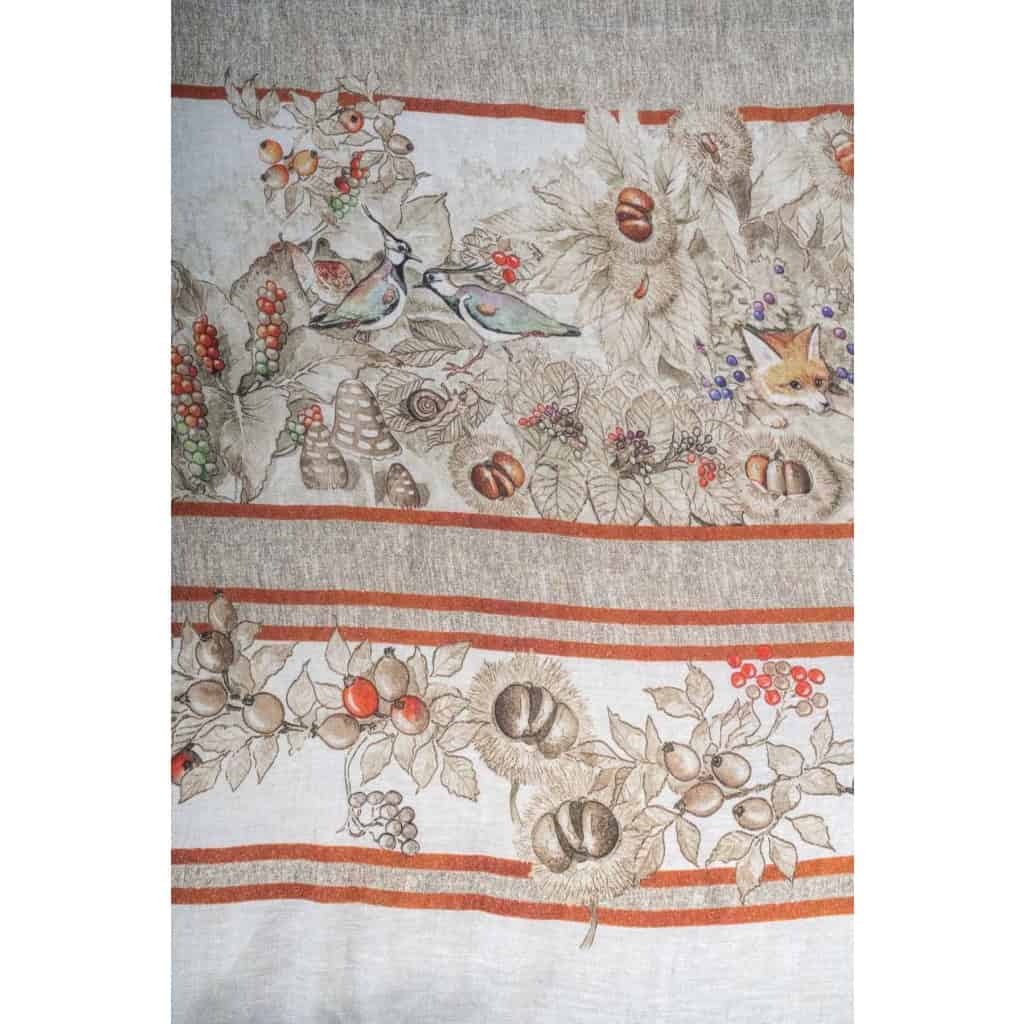Tissu en lin « animaux de la forêt » | Biron Tissu en lin "animaux de la forêt"