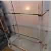 1970′ Étagère Pierre Vandel Altuglass Et Aluminium Doré | Biron 1970′ Étagère Pierre Vandel Altuglass Et Aluminium Doré
