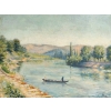 "Bord de rivière" de Elisabeth Dodel, début XXème.