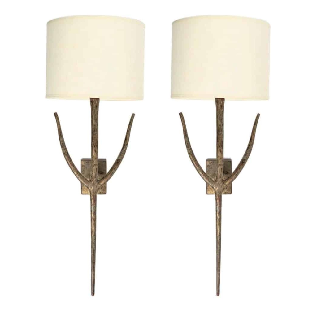 Grande Paire d’Appliques en Bronze par Franco Lapini pour Porta Romana 1978 | Biron |||||