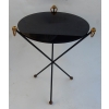 1960/70′ Guéridon Fer Forgé Ornements En Laiton Style Jacques Adnet Diamètre 49 cm | Biron |||||||