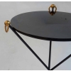 1960/70′ Guéridon Fer Forgé Ornements En Laiton Style Jacques Adnet Diamètre 49 cm | Biron 1960/70′ Guéridon Fer Forgé Ornements En Laiton Style Jacques Adnet Diamètre 49 cm