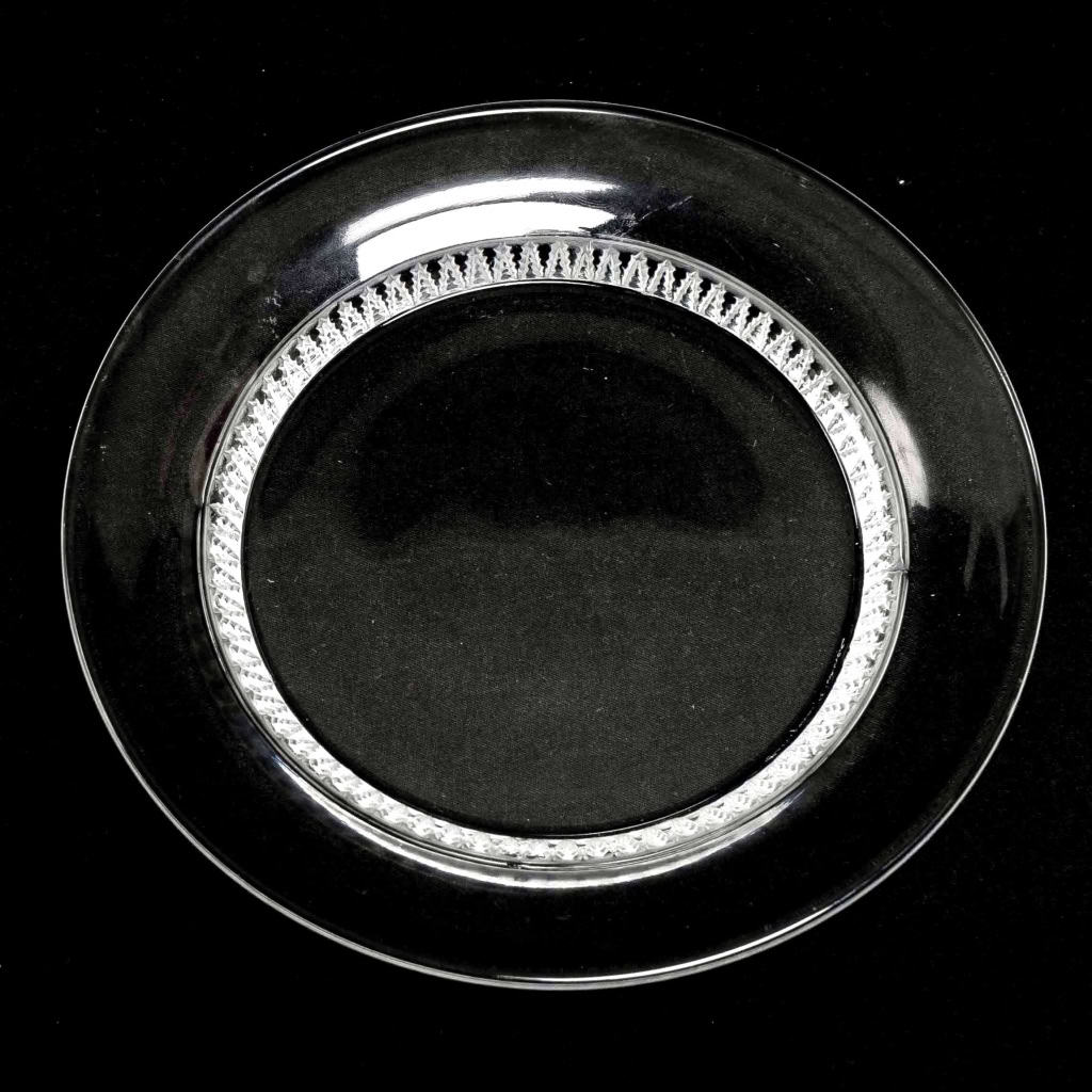 Suite de Onze 11 Assiettes "Champigny" cristal blanc de LALIQUE FRANCE