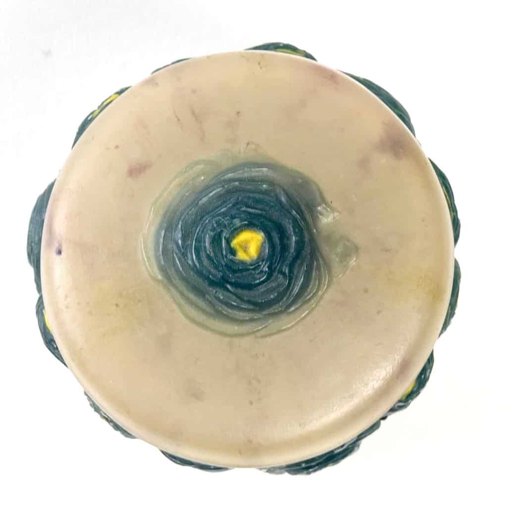 Boîte « Roses », « Renonculus » pâte de verre turquoise, jaune et blanche de Gabriel ARGY-ROUSSEAU | Biron Boîte "Roses", "Renonculus" pâte de verre turquoise, jaune et blanche de Gabriel ARGY-ROUSSEAU