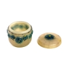 Boîte « Roses », « Renonculus » pâte de verre turquoise, jaune et blanche de Gabriel ARGY-ROUSSEAU | Biron Boîte "Roses", "Renonculus" pâte de verre turquoise, jaune et blanche de Gabriel ARGY-ROUSSEAU