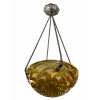 Suspension Plafonnier « Rinceaux » verre jaune de René LALIQUE | Biron Suspension Plafonnier « Rinceaux » verre jaune de René LALIQUE