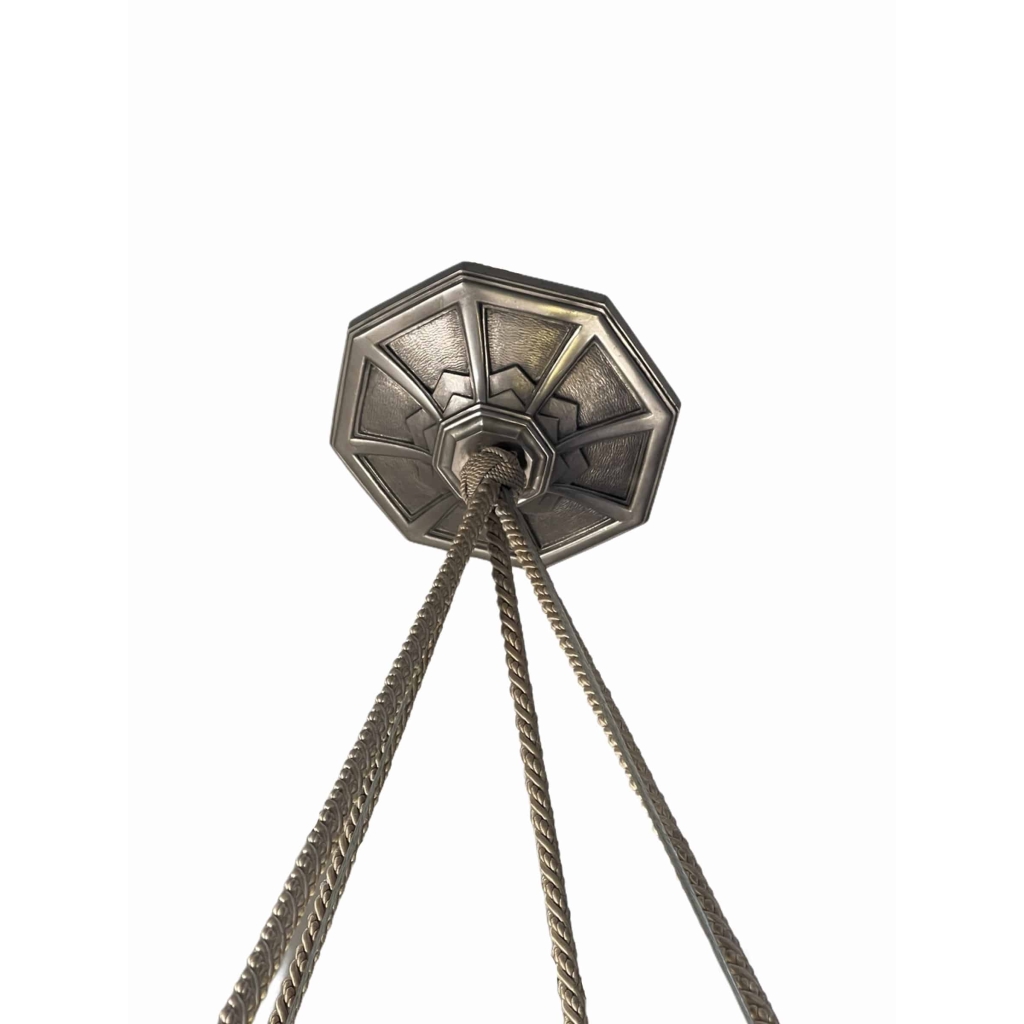 Suspension Plafonnier « Rinceaux » verre jaune de René LALIQUE | Biron Suspension Plafonnier « Rinceaux » verre jaune de René LALIQUE