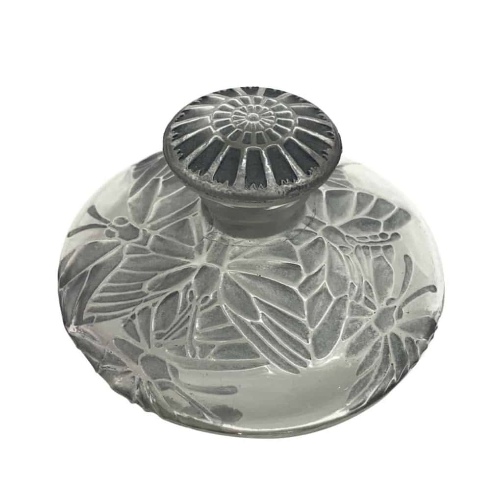Flacon « Misti » verre blanc patiné bleu de René LALIQUE pour L.T PIVER | Biron |||||||