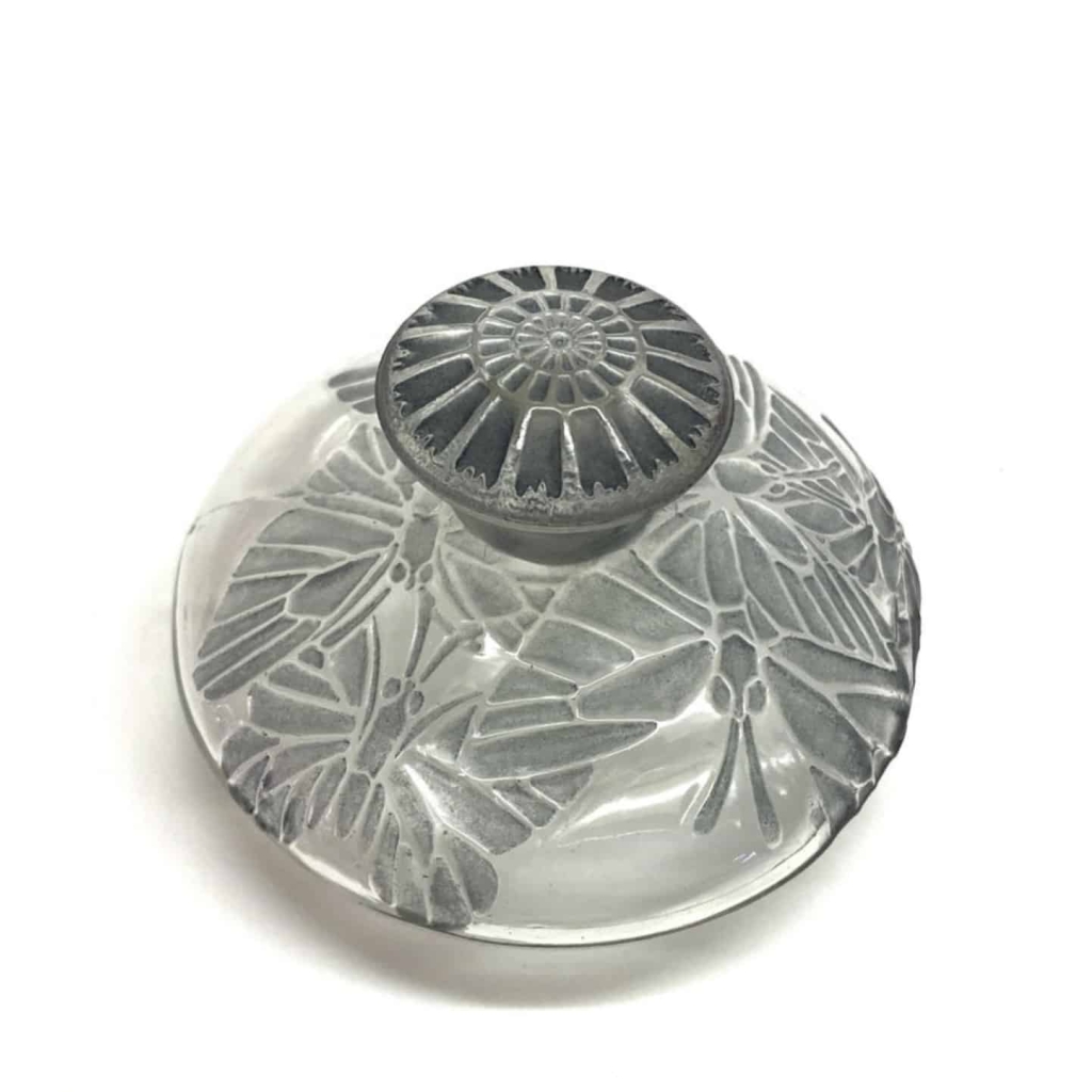 Flacon « Misti » verre blanc patiné bleu de René LALIQUE pour L.T PIVER | Biron Flacon "Misti" verre blanc patiné bleu de René LALIQUE pour L.T PIVER