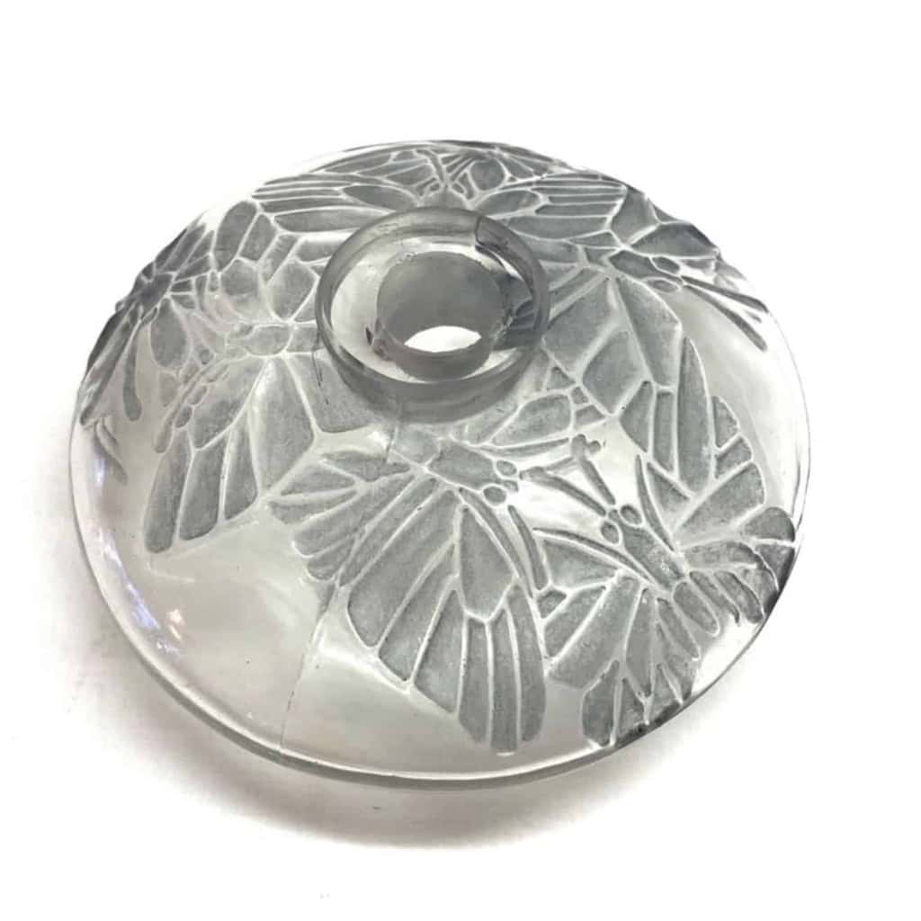 Flacon « Misti » verre blanc patiné bleu de René LALIQUE pour L.T PIVER | Biron Flacon "Misti" verre blanc patiné bleu de René LALIQUE pour L.T PIVER