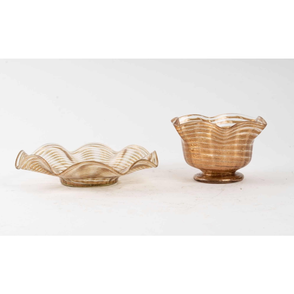 Coupes et soucoupes Salviati, XIXème | Biron Coupes et soucoupes Salviati, XIXème