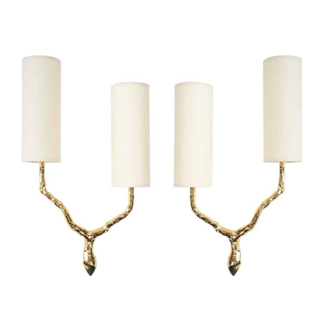 Paire d’appliques en bronze Maison Arlus 1950 | Biron |||||