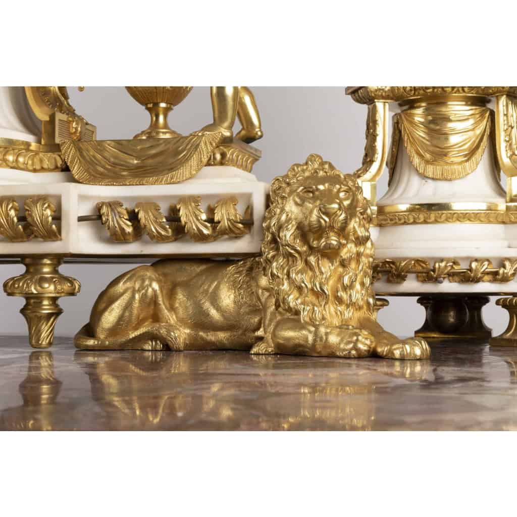 A Monumental Napoleon III Ormulu and white Marble Clock Set by Henri Vian (1860-1905) | Biron A Monumental Napoleon III Ormulu and white Marble Clock Set by Henri Vian (1860-1905)