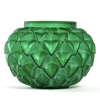 Vase « Languedoc » verre vert émeraude patiné blanc de René LALIQUE | Biron ||||||||