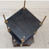 1950′ Paire de Tables Maison Baguès Décor Palmier en Bronze Doré Avec Plateaux Laque de Chine 36 X 36 X H 54 CM