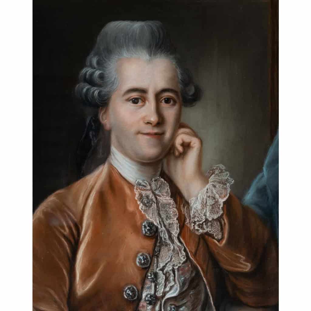 portrait d'un gentilhomme .Pastel encadré 18 eme siecle