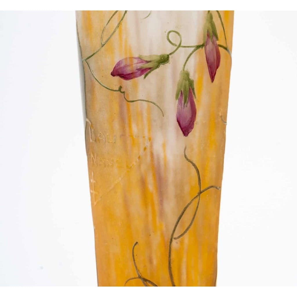 Vase Daum Nancy « Aux Pois de Senteur ». | Biron Vase Daum Nancy "Aux Pois de Senteur".