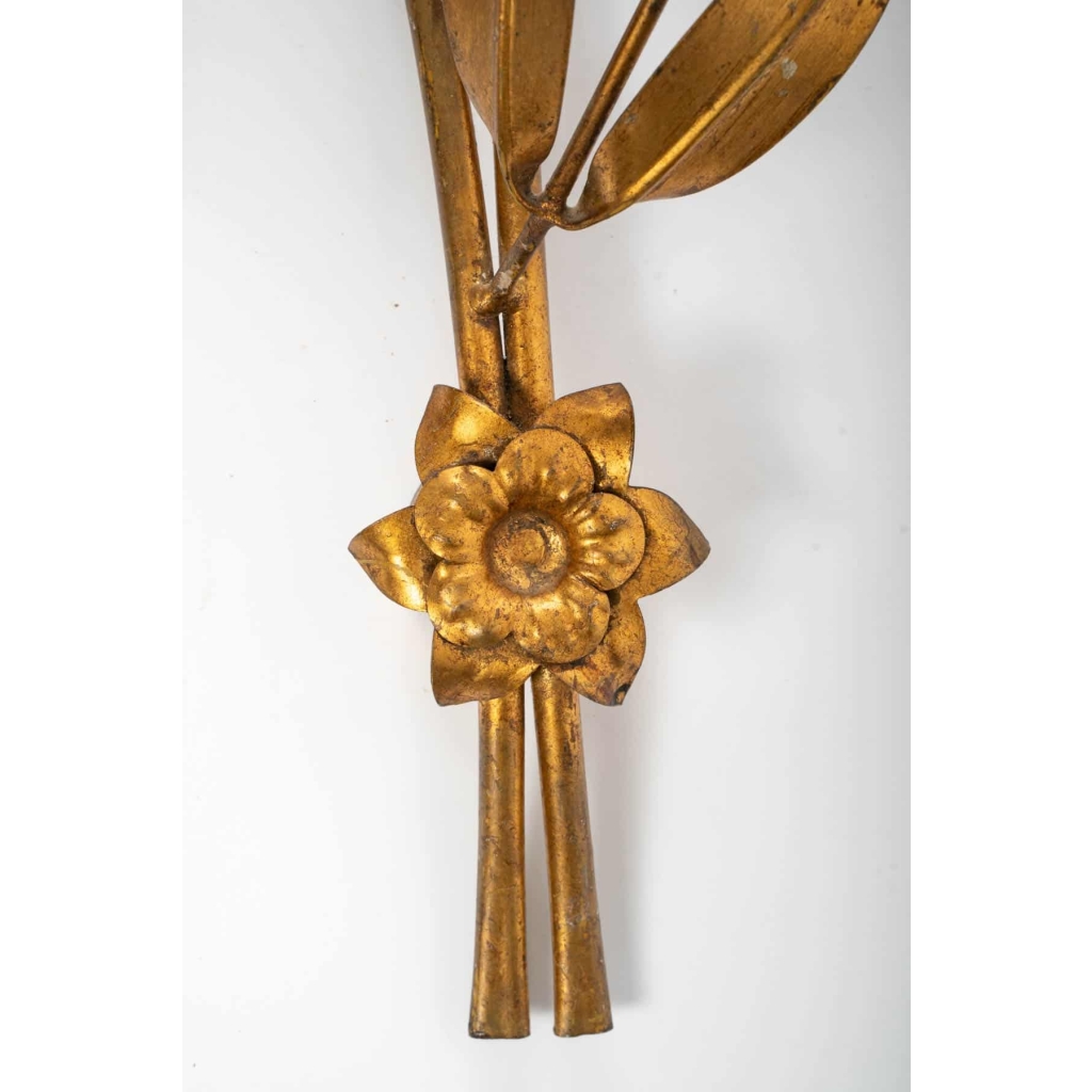 Applique des années 1960 en métal doré et argenté | Biron Applique des années 1960 en métal doré et argenté