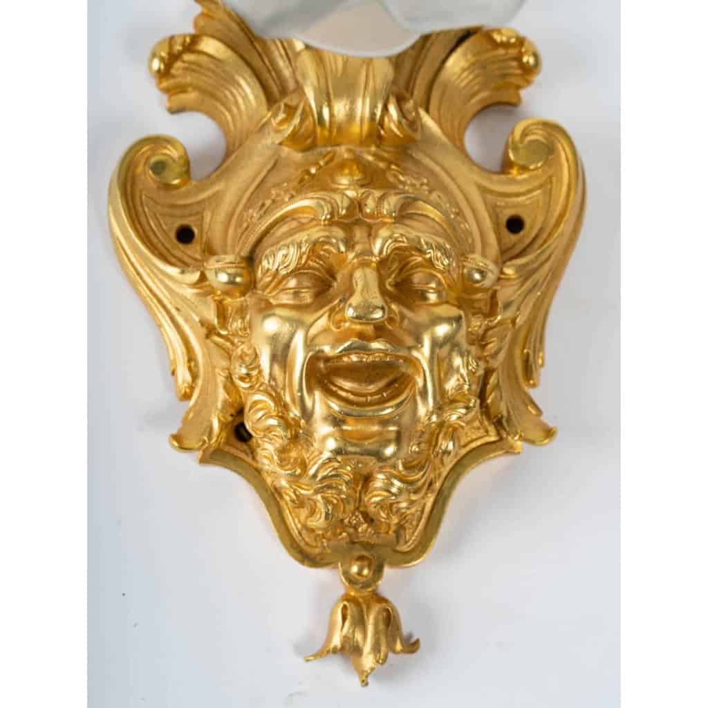 Paire d’appliques en bronze doré, Napoléon III, XIXème. | Biron Paire d'appliques en bronze doré, Napoléon III, XIXème.