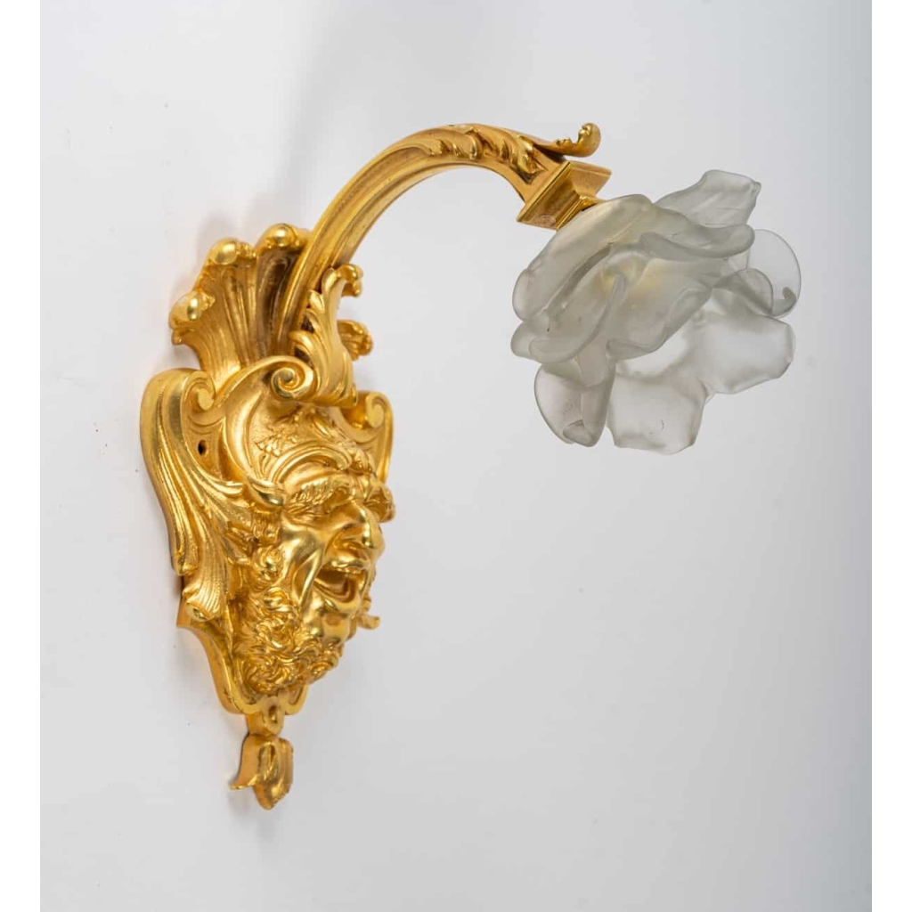 Paire d’appliques en bronze doré, Napoléon III, XIXème. | Biron Paire d'appliques en bronze doré, Napoléon III, XIXème.