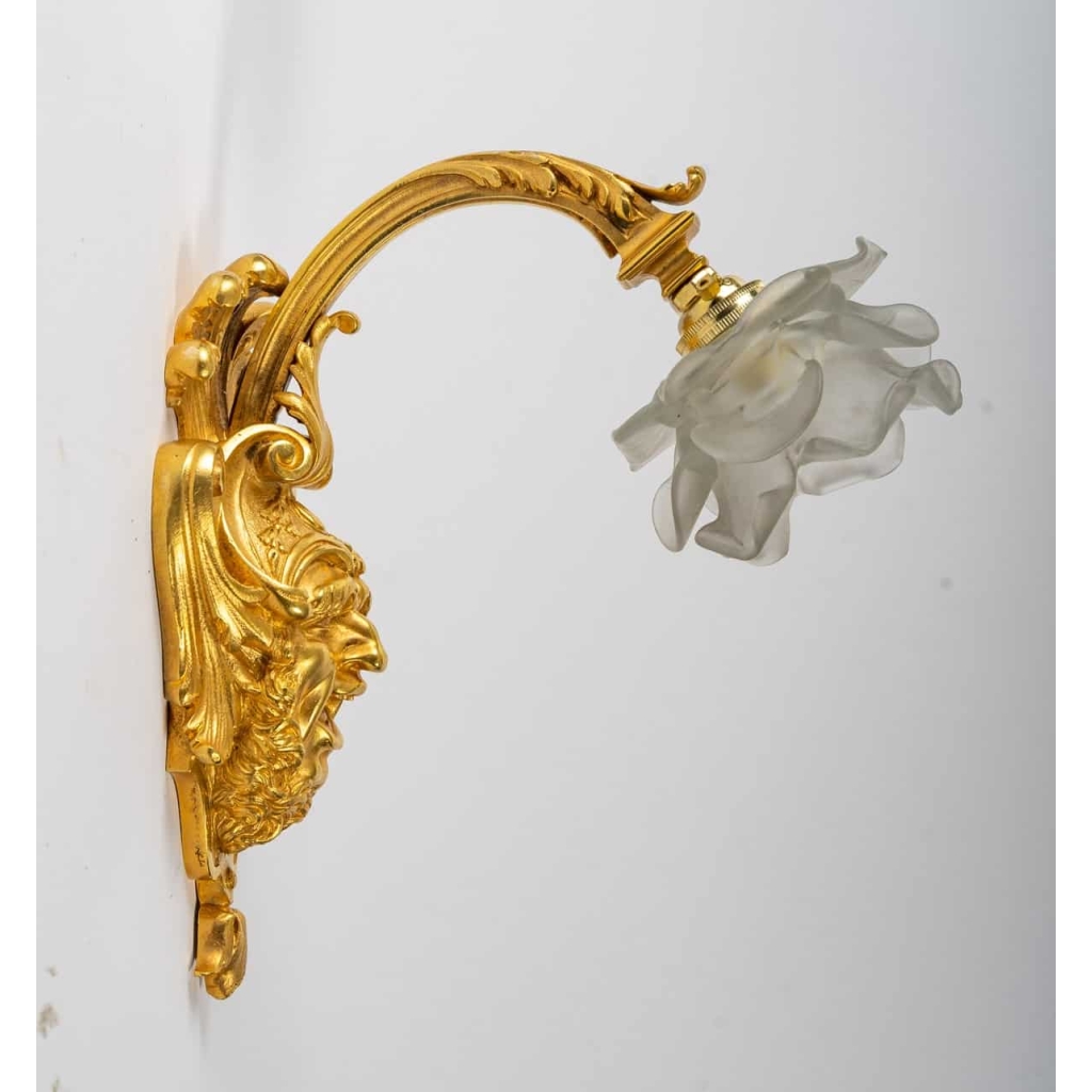 Paire d’appliques en bronze doré, Napoléon III, XIXème. | Biron Paire d'appliques en bronze doré, Napoléon III, XIXème.