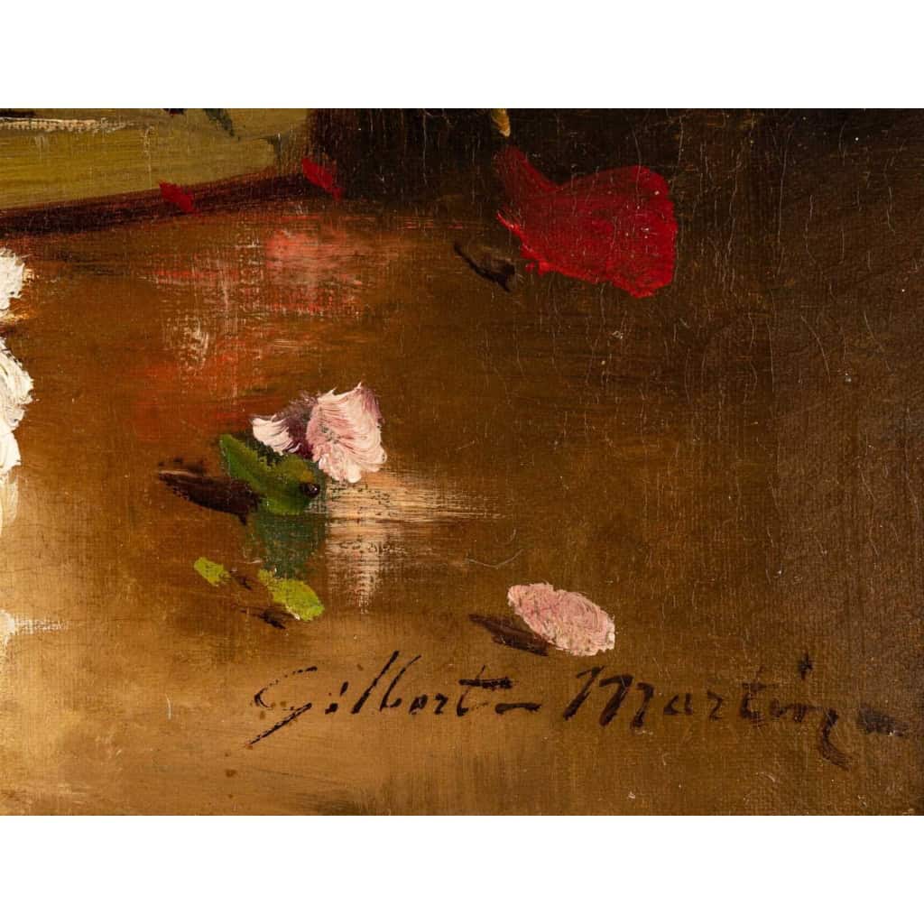 Charles Gilbert Martin 1830-1905. Panier de fleurs.
