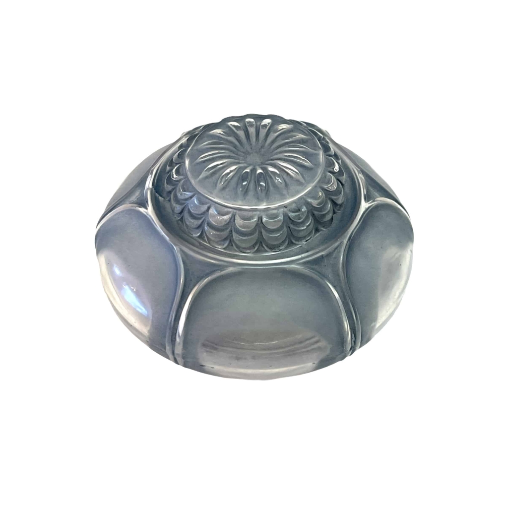 Encrier « Nénuphar » verre blanc patiné bleu de René LALIQUE | Biron |||||||
