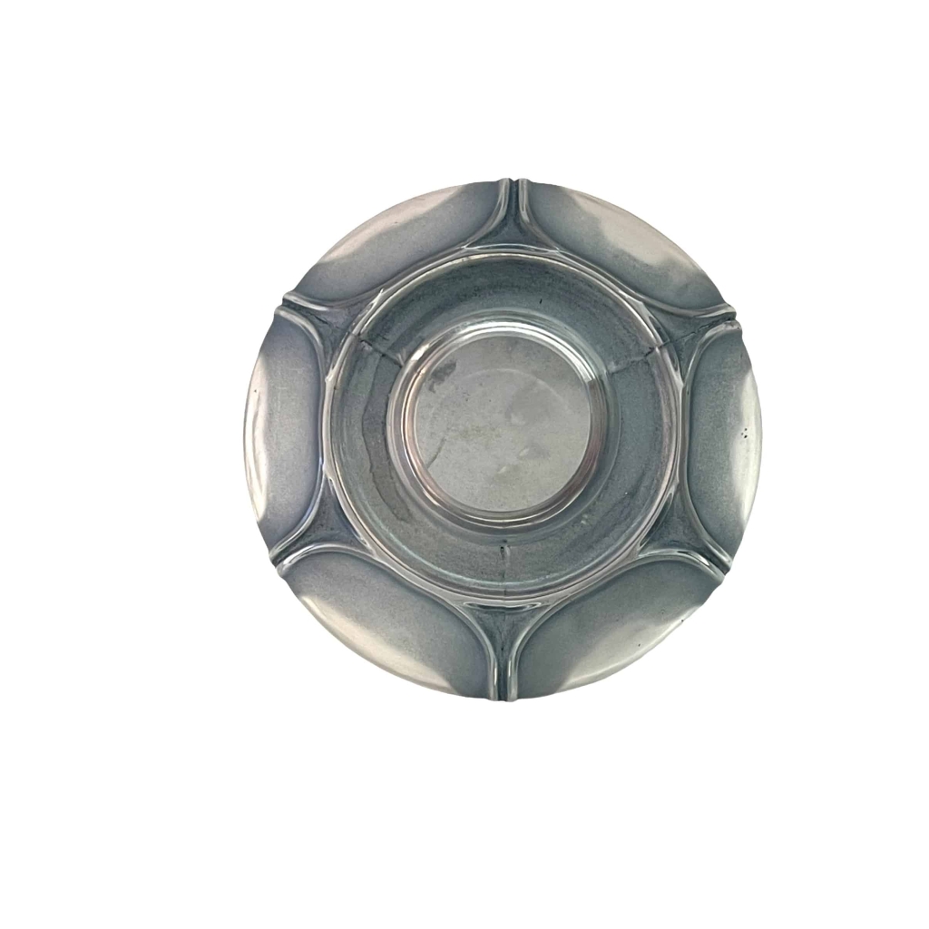 Encrier « Nénuphar » verre blanc patiné bleu de René LALIQUE | Biron Encrier "Nénuphar" verre blanc patiné bleu de René LALIQUE