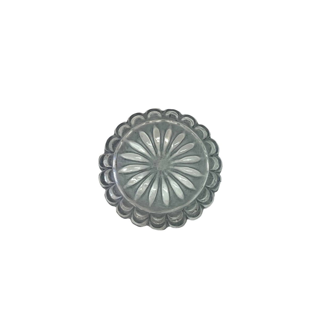 Encrier « Nénuphar » verre blanc patiné bleu de René LALIQUE | Biron Encrier "Nénuphar" verre blanc patiné bleu de René LALIQUE