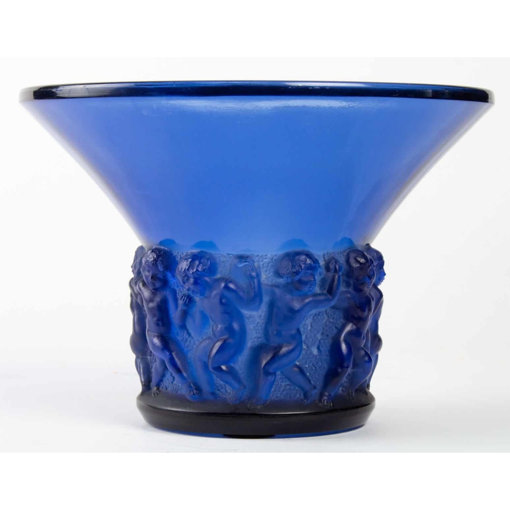 Vase « Farandole » verre bleu saphir de René LALIQUE | Biron |||||||