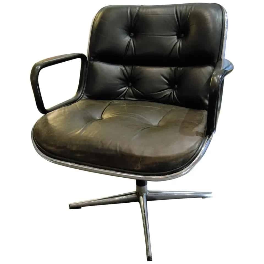 Charles Pollock, Knoll, fauteuil « executive chair » noir | Biron ||