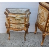 1950/70′ Commode Arbalète Et Paire De Chevets 3 Tiroirs Bois Doré Style Renaissance Italienne 124X49XH91 cm