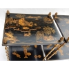 1950′ Paire de Tables Maison Baguès Décor Bambou en Bronze Doré Avec Plateaux Laque de Chine 40 X 30 X H 58