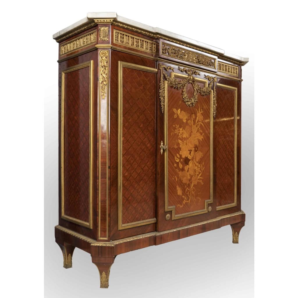 A Pair of French 19th Century Louis XVI St. Mahogany and Ormulu Mounted Meuble d’appui after Henry Dasson. | Biron A Pair of French 19th Century Louis XVI St. Mahogany and Ormulu Mounted Meuble d’appui after Henry Dasson.