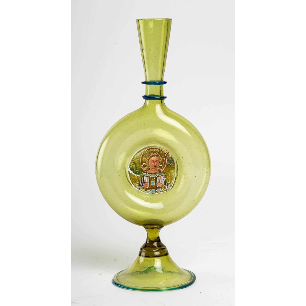 Vase vénitien, couleur vert absinthe, fin XVIIIème / début XIXème