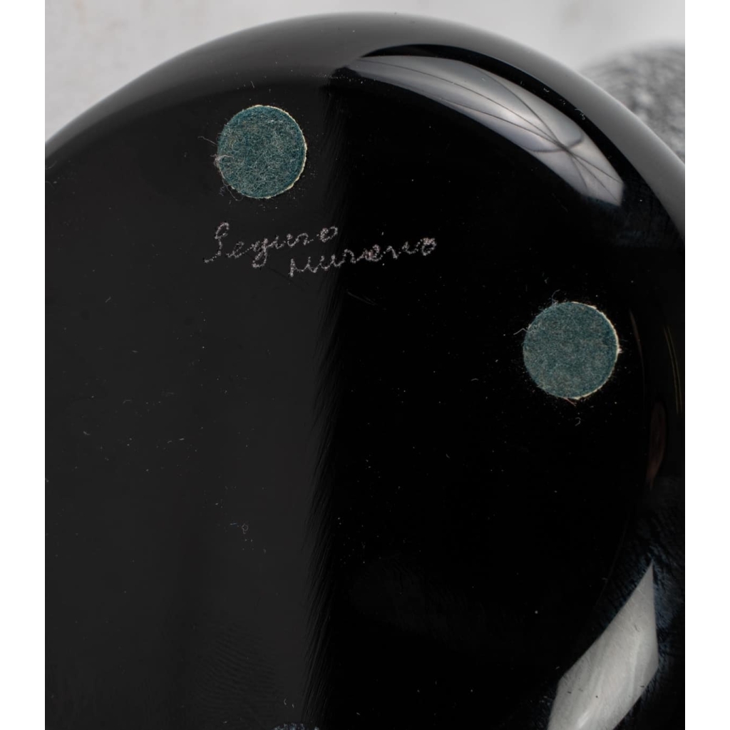 Poisson noir et argent , Murano, années 1950
