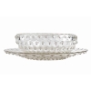 Coupe et Plat « Cactus » verre blanc émaillé noir de René LALIQUE | Biron Coupe et Plat "Cactus" verre blanc émaillé noir de René LALIQUE