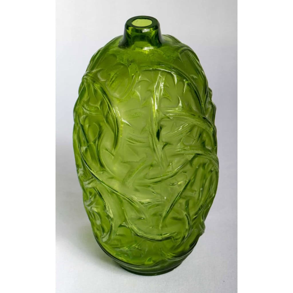 Vase « Ronces » verre vert absinthe de René LALIQUE | Biron Vase "Ronces" verre vert absinthe de René LALIQUE