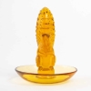 Cendrier Baguier « Ecureuil » verre jaune ambré de René LALIQUE | Biron Cendrier Baguier "Ecureuil" verre jaune ambré de René LALIQUE