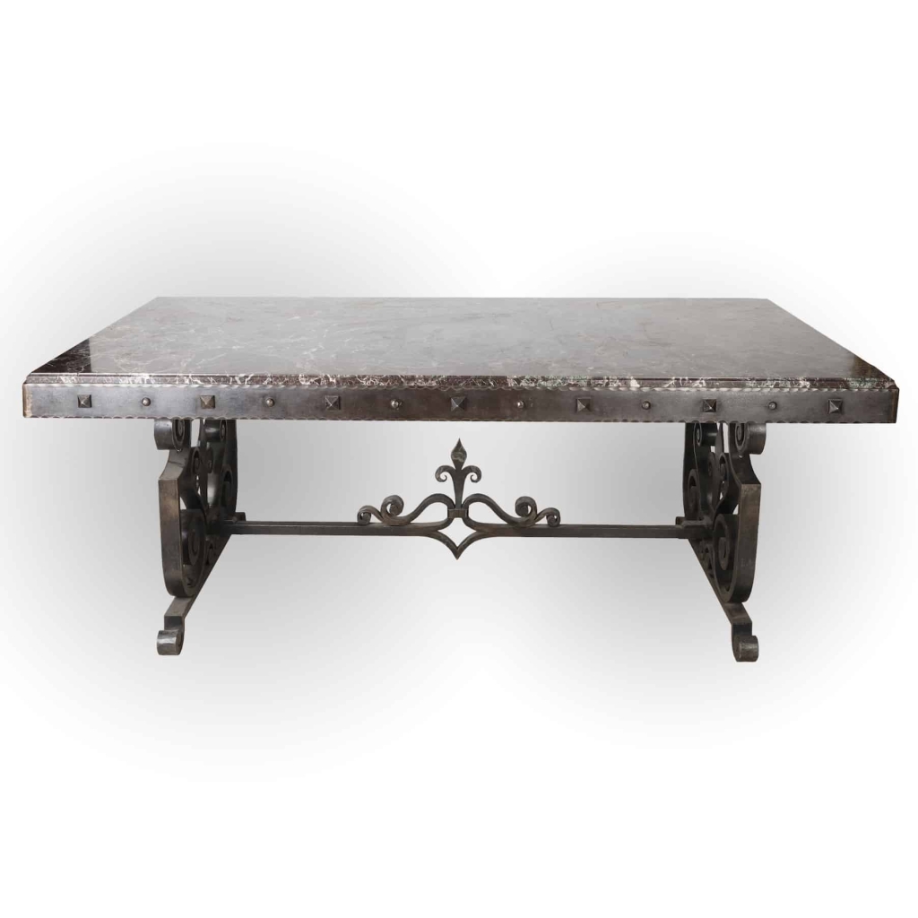 Large And Decorative XXth Century Table In The Manner Of Gilbert Poillerat. | Biron |||||