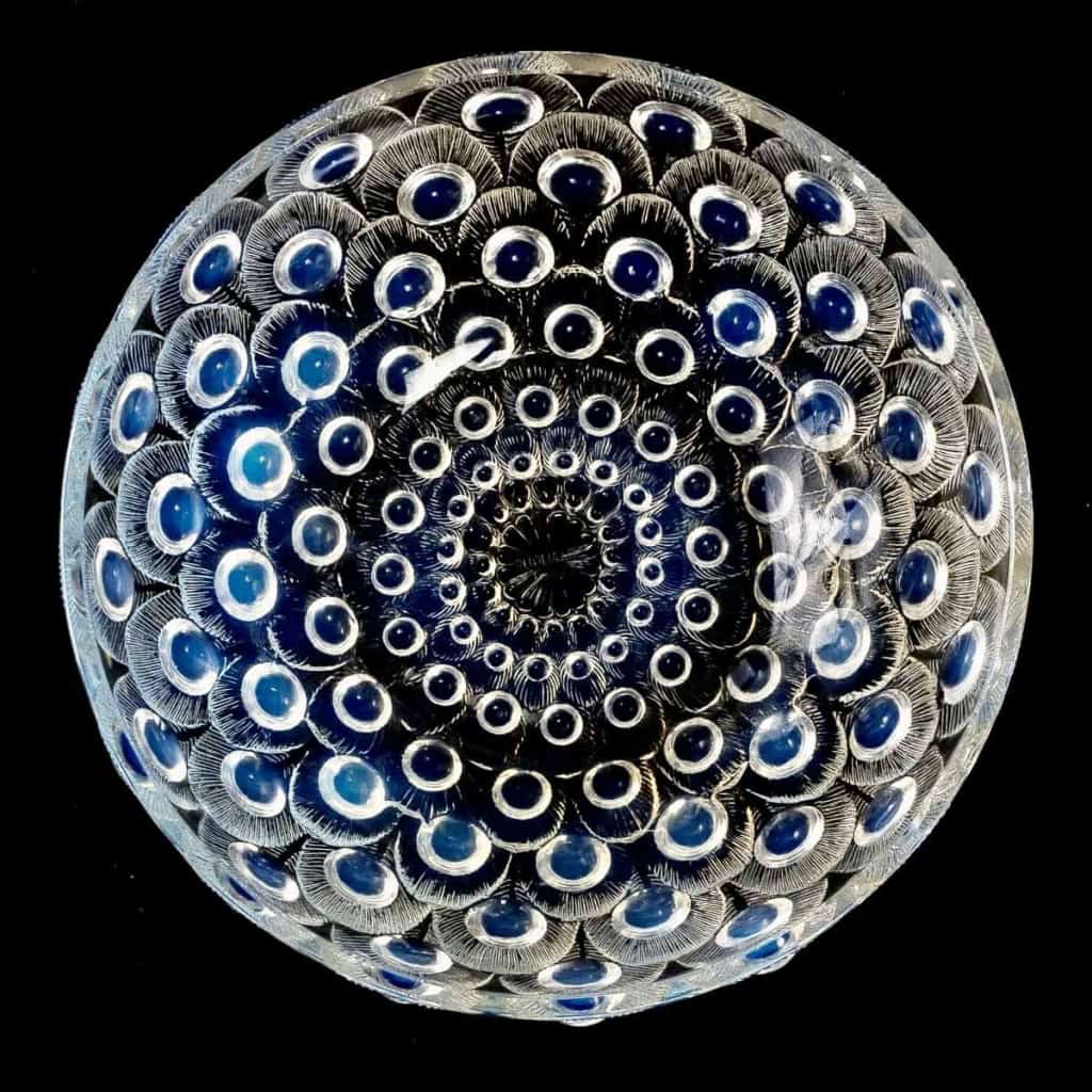 Coupe « Plumes De Paon » verre opalescent de René LALIQUE | Biron Coupe "Plumes De Paon" verre opalescent de René LALIQUE