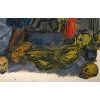 Personnage près d’un Poêle à bois, Huile sur Papier, XX siècle. | Biron Personnage près d'un Poêle à bois, Huile sur Papier, XX siècle.