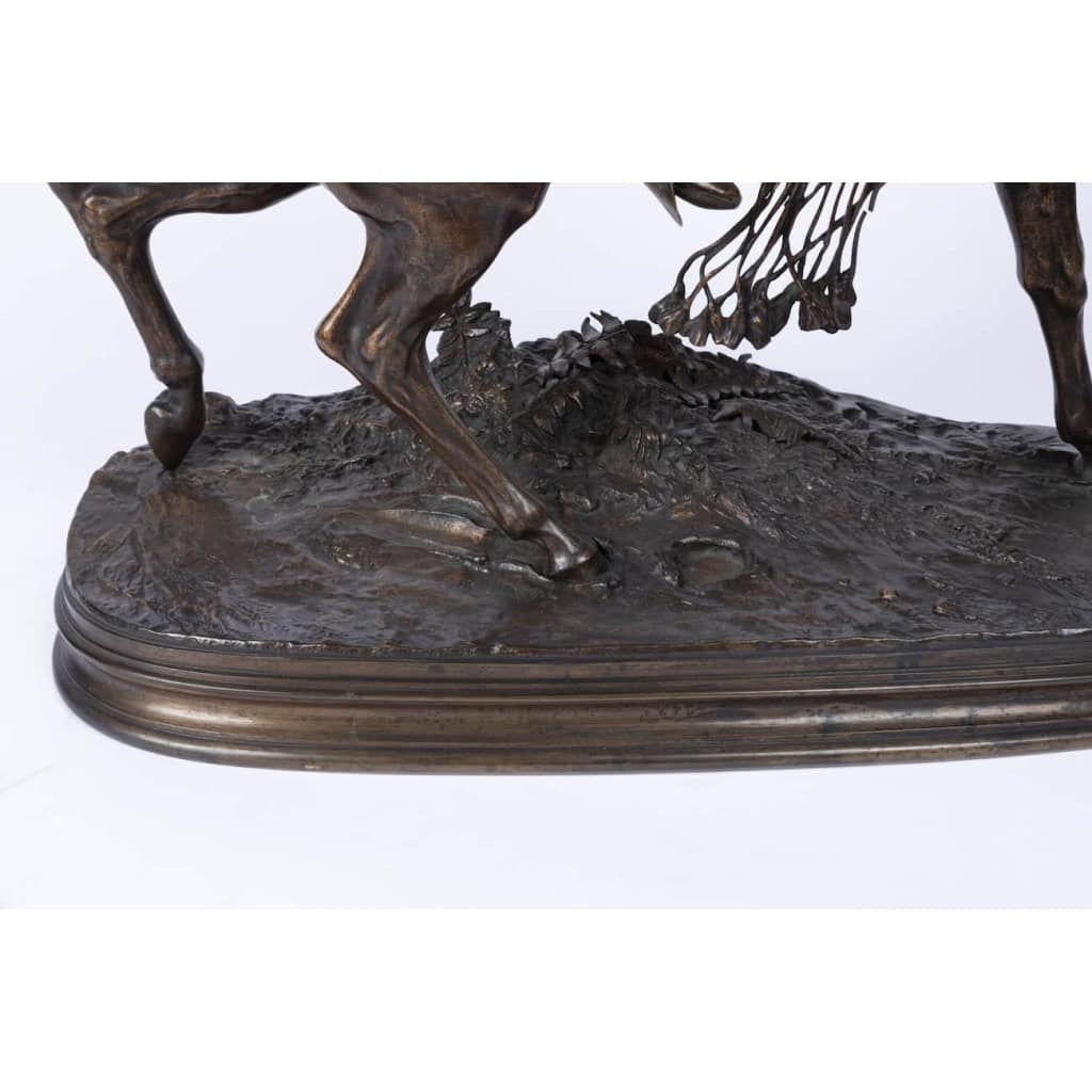 19th century orientalist bronze « The Arab falconer on horseback » By Pierre-Jules Mêne (1810-1979) | Biron 19th century orientalist bronze « The Arab falconer on horseback » By Pierre-Jules Mêne (1810-1979)