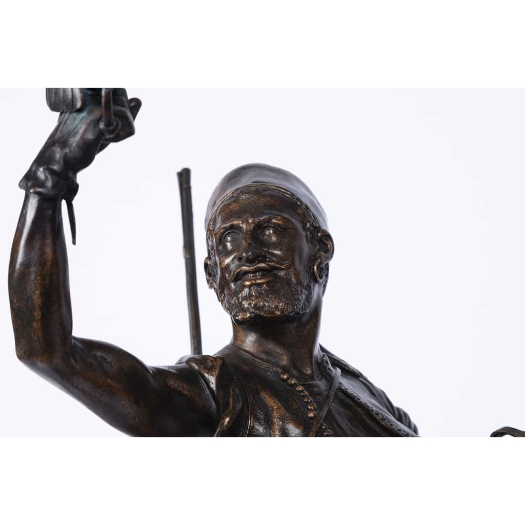 19th century orientalist bronze « The Arab falconer on horseback » By Pierre-Jules Mêne (1810-1979) | Biron 19th century orientalist bronze « The Arab falconer on horseback » By Pierre-Jules Mêne (1810-1979)