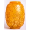 Vase « Monnaie du Pape » verre Butterscoth double couche jaune et opalescent de René LALIQUE | Biron |||||||